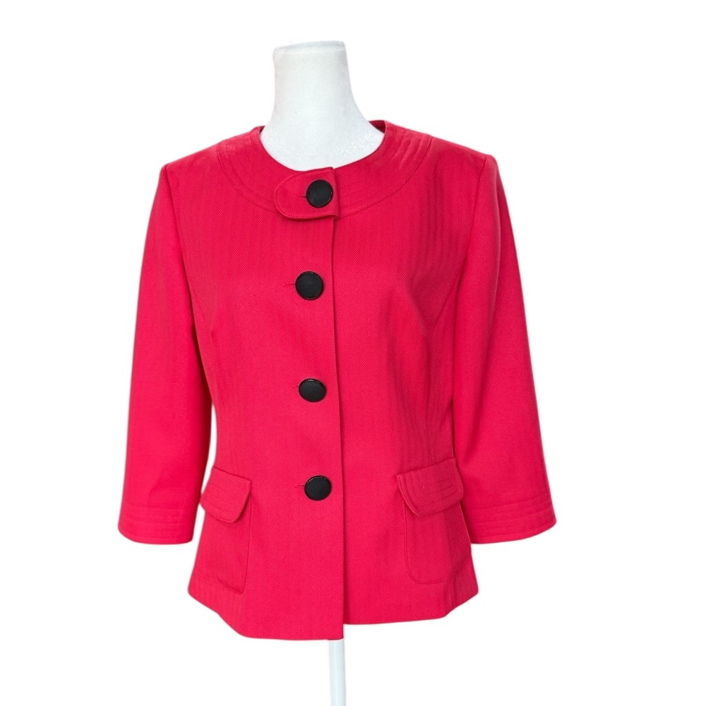 Perceptions Pink Blazer with Black Buttons